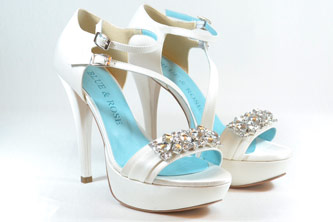 Sandalo da sposa con plateau colore bianco articolo 4X12002W2 Blue & Rose